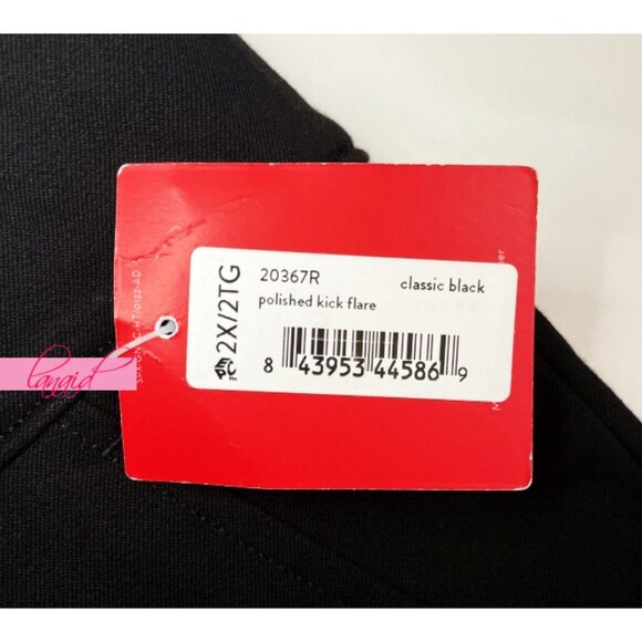 Spanx Polished Kick Flare Classic Black Ponte High-Rise Waist Trousers Slacks 2X - Picture 10 of 13